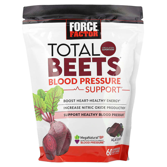 Force Factor Total Beetroots Blood Pressure Support Acai Berry 60 Soft Chews product image