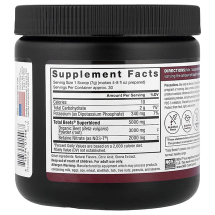 Force Factor Total Beets Original Drink Powder Pomegranate Berry 7.4 oz (210 g) additional product image 2
