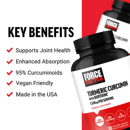 Force Factor Turmeric Curcumin with BioPerine 90 Vegetable Capsules additional product image 4