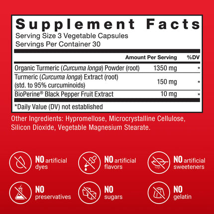 Force Factor Turmeric Curcumin with BioPerine 90 Vegetable Capsules additional product image 5
