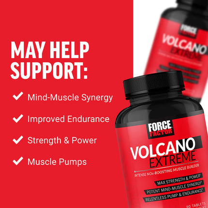 Force Factor Volcano Extreme Intense NOx-Boosting Muscle Builder 90 Tablets additional product image 3