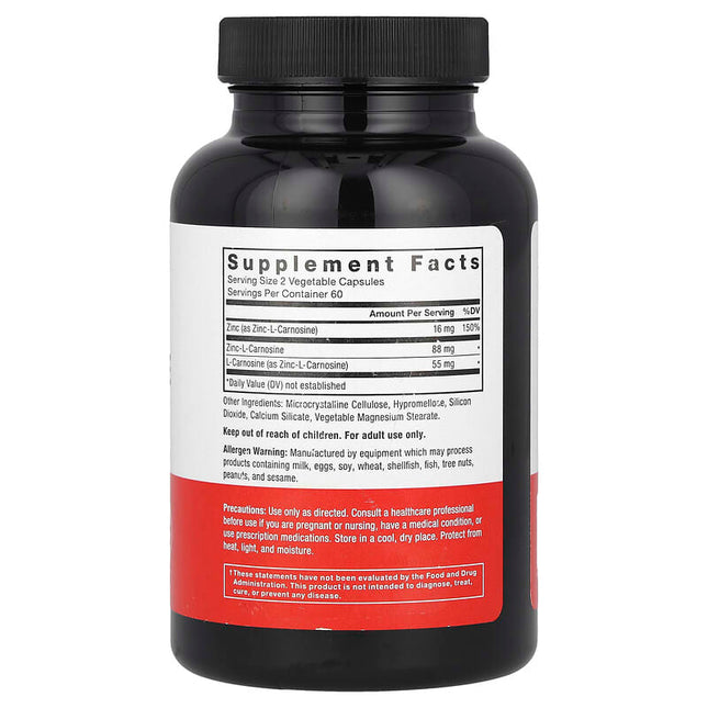 Force Factor Zinc-L-Carnosine Complex 120 Vegetable Capsules additional product image 2