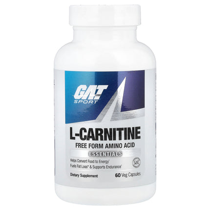 GAT L-Carnitine, 500 mg per Capsule 60 Veg Capsules - front of pack