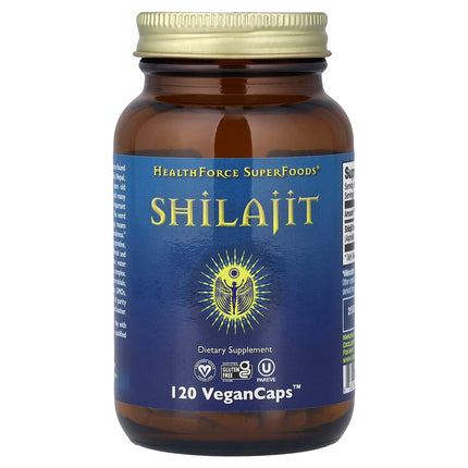 HealthForce Superfoods Shilajit 120 Vegan Caps 200 mg - front of jar