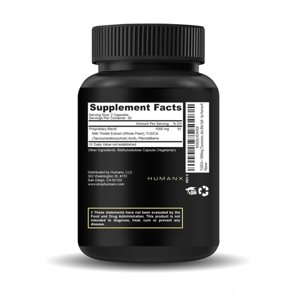 Humanx TUDCA+ 60 Capsules Supplement Facts back