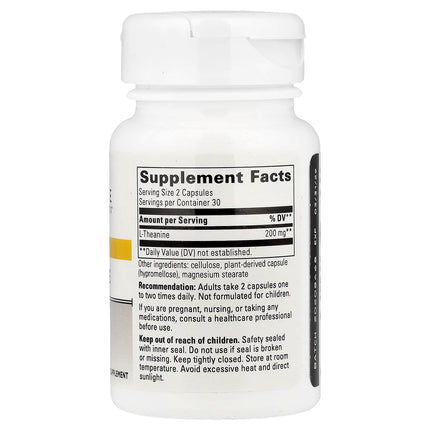 Integrative Therapeutics L-Theanine, 60 Capsules (100 mg per Capsule) - supplement facts and ingredients label