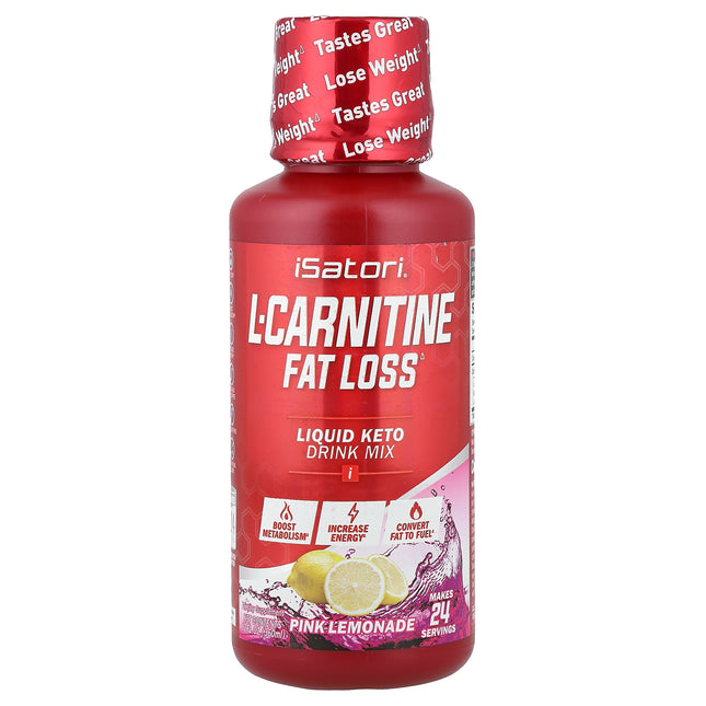 Isatori L-Carnitine, Pink Lemonade 360 ml (12 fl oz) - front of pack
