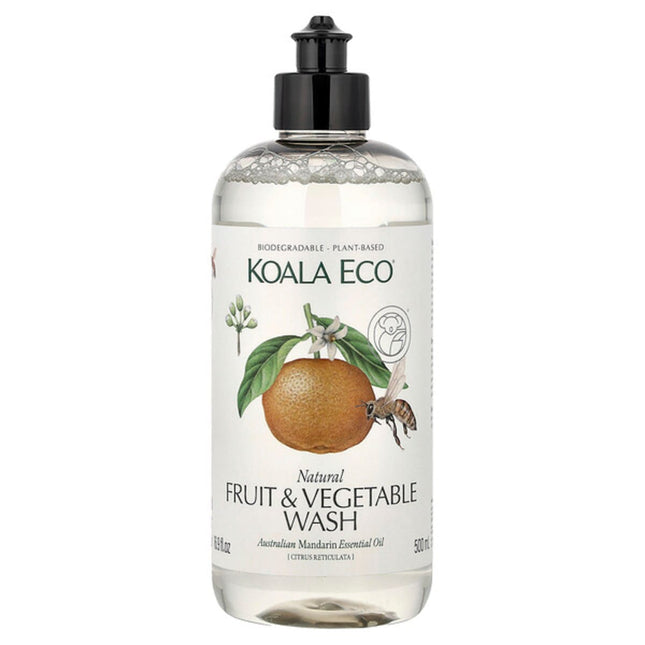 Koala Eco, Natural Fruit & Vegetable Wash, Australian Mandarin Essential Oil, 16.9 fl oz (500 ml)  - front of pack