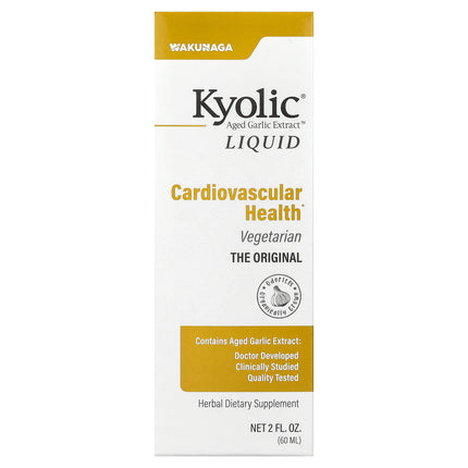Kyolic Aged Garlic Extract Liquid 60 ml bottle and carton - front of pack