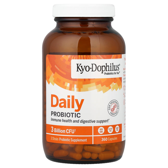 Kyolic Kyo-Dophilus Daily Probiotic 3 billion CFU capsules bottle - front of pack