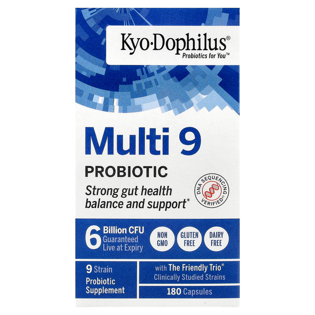 Kyolic Kyo-Dophilus Multi 9 Probiotic 6 billion CFU capsules - front of pack