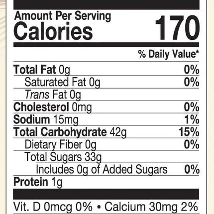 Lakewood Organic Pure Black Cherry juice 946 ml, nutrition facts panel