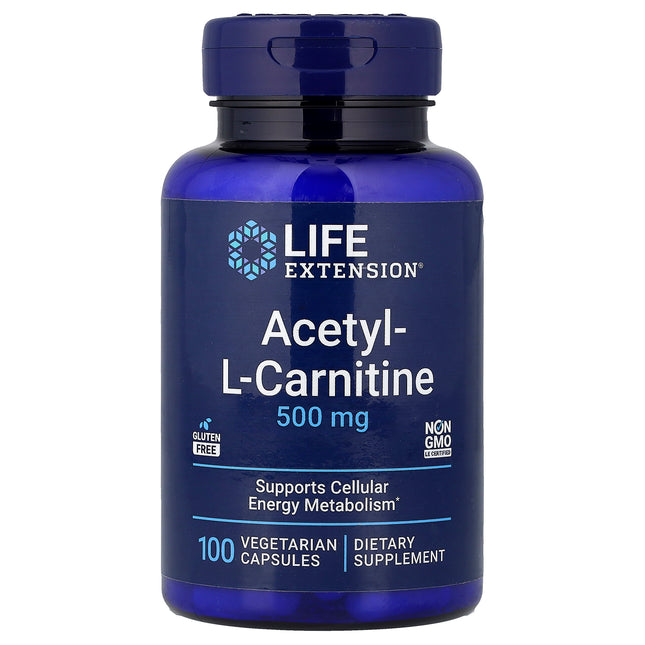 Life Extension Acetyl-L-Carnitine 100 Vegetarian Capsules - front of pack