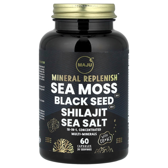 Maju Superfoods Mineral Replenish 60 Capsules - front of bottle