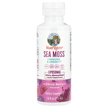 MaryRuth's Sea Moss Immune & Energy Liposomal Citrus Berry 7.6 fl oz (225 ml) bottle, front of pack