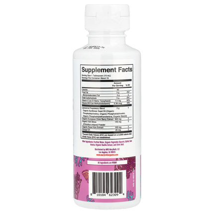 MaryRuth's Sea Moss Immune & Energy Liposomal Citrus Berry 225 ml bottle back label with supplement facts and ingredients