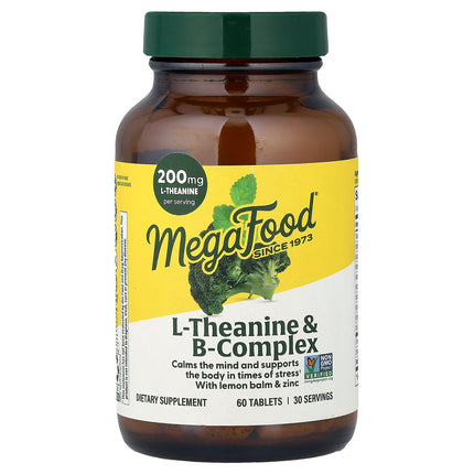 MegaFood L-Theanine & B-Complex, 60 Tablets - product front