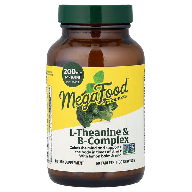 MegaFood L-Theanine & B-Complex, 60 Tablets - product front