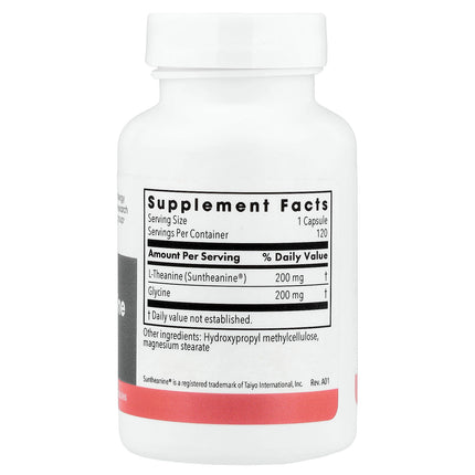 Metabolic Maintenance L-Theanine, 120 Vegetarian Capsules - supplement facts and ingredients label