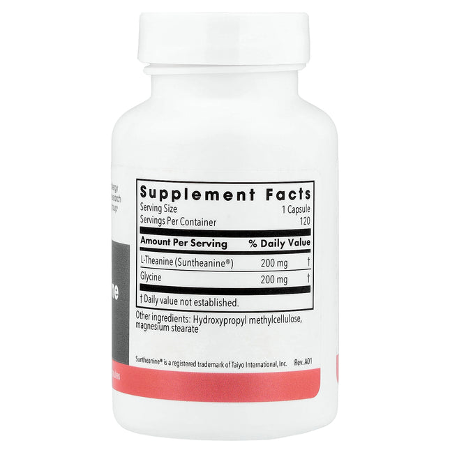 Metabolic Maintenance L-Theanine, 120 Vegetarian Capsules - supplement facts and ingredients label