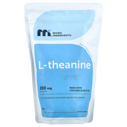 Micro Ingredients L-Theanine with Magnesium Glycinate, 400 Capsules - product front