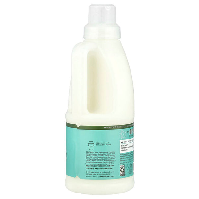 Mrs. Meyers Clean Day, Fabric Softener, Basil, 32 fl oz (946 ml)  - back label with ingredients