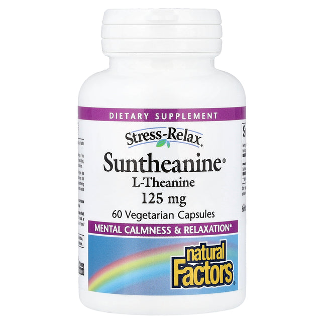 Natural Factors Stress-Relax, Suntheanine L-Theanine, 60 Vegetarian Capsules (125 mg per Capsule) - product front