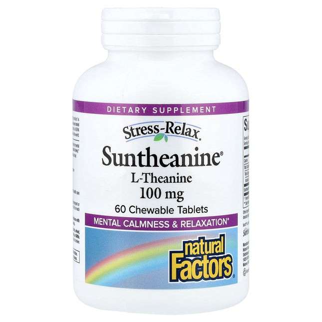 Natural Factors Stress-Relax Suntheanine L-Theanine, Fruit, Chewable Tablets, 60 Chewable Tablets - product front