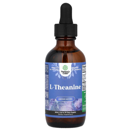 Nature's Craft L-Theanine, Alcohol Free, 60 ml - dropper bottle