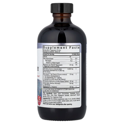 Nature's Answer Liquid Tart Cherry 240 ml, back label with supplement facts, ingredients and suggested use