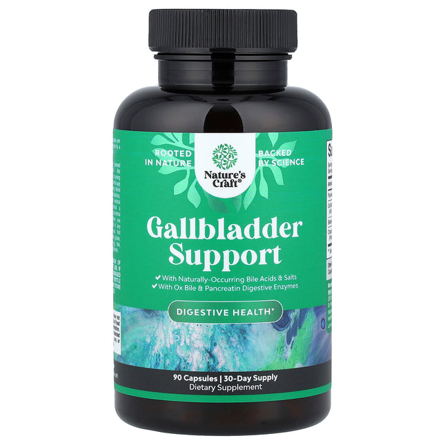 Nature's Craft Gallbladder Support 90 capsules bottle, front of pack