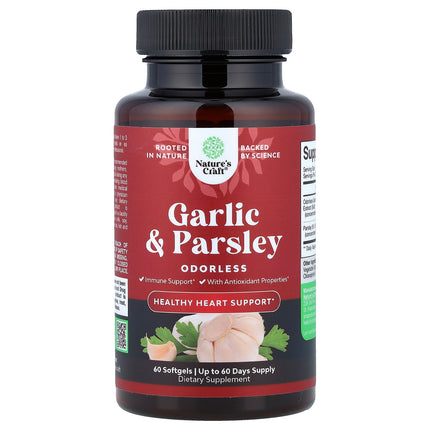 Nature's Craft Garlic & Parsley 60 Capsules - front of bottle