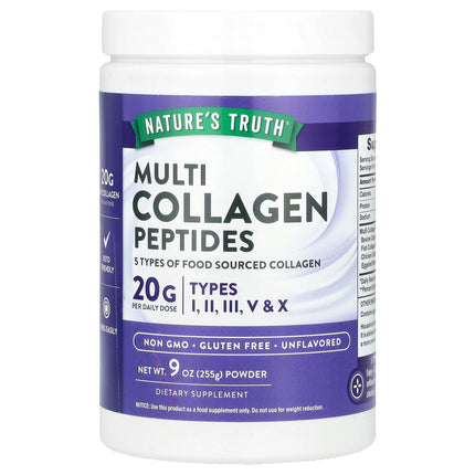 Nature's Truth Multi Collagen Peptides Powder, Unflavoured - Front of pack
