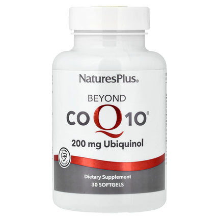 NaturesPlus Beyond CoQ10 Ubiquinol 200 mg bottle front, 30 softgels