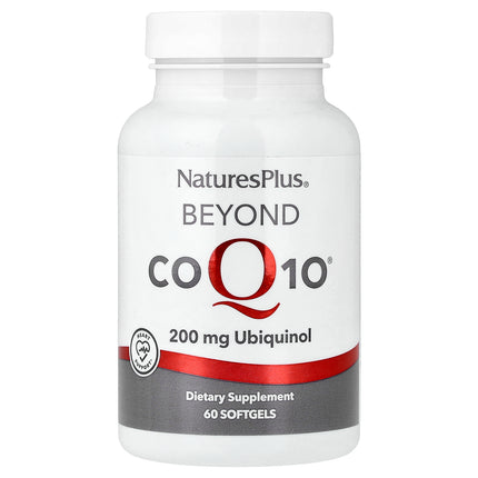 NaturesPlus Beyond CoQ10 Ubiquinol 200 mg bottle front, 60 softgels