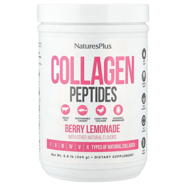NaturesPlus Collagen Peptides, Berry Lemonade - Front of pack