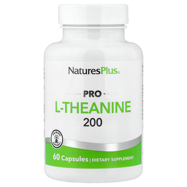 NaturesPlus Pro L-Theanine 200, 60 Capsules (200 mg per Capsule) - product front