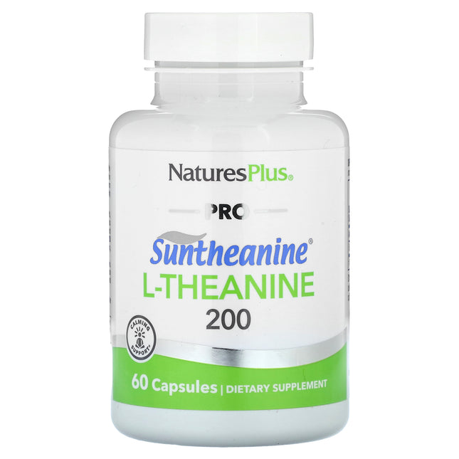 NaturesPlus Pro, Suntheanine L-Theanine 200, 60 Capsules (100 mg per Capsule) - product front