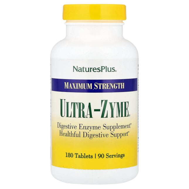 NaturesPlus Ultra-Zyme 180 tablets bottle, front of pack