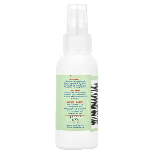 Nellie's, Wrinkle-B-Gone with Antistatic, Lemongrass 3 fl oz (88 ml) - back label with ingredients