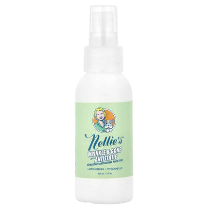 Nellie's, Wrinkle-B-Gone with Antistatic, Lemongrass 3 fl oz (88 ml) - front of pack
