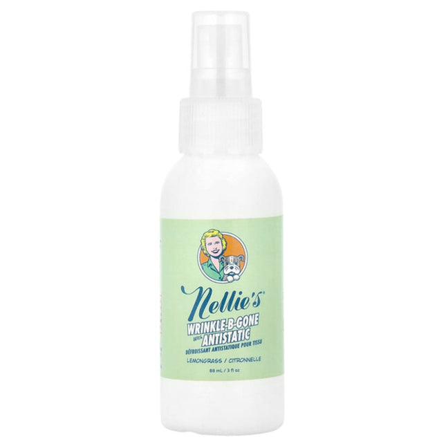 Nellie's, Wrinkle-B-Gone with Antistatic, Lemongrass 3 fl oz (88 ml) - front of pack