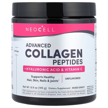 NeoCell Advanced Collagen Peptides + Hyaluronic Acid & Vitamin C, Unflavoured - Front of pack