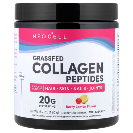 NeoCell Grass-fed Collagen Peptides, Berry Lemon - Front of pack