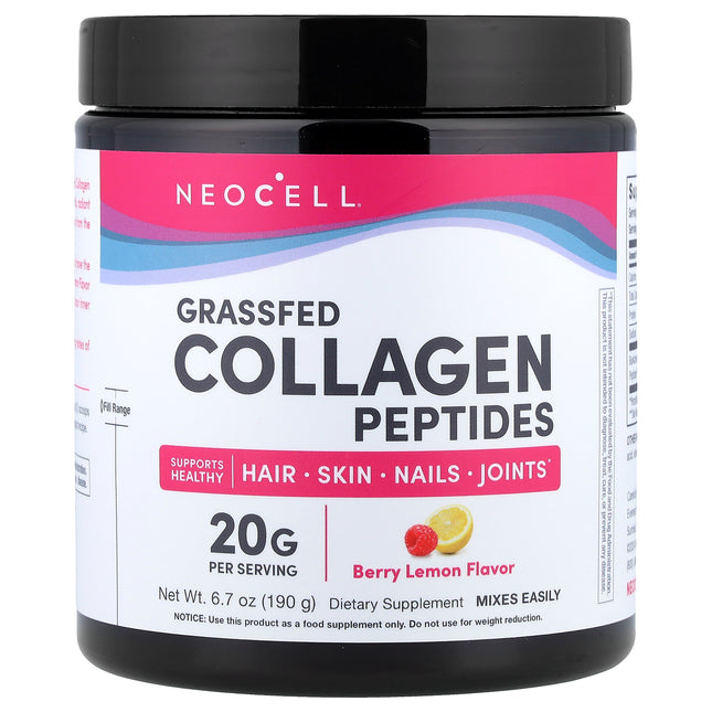 NeoCell Grass-fed Collagen Peptides, Berry Lemon - Front of pack