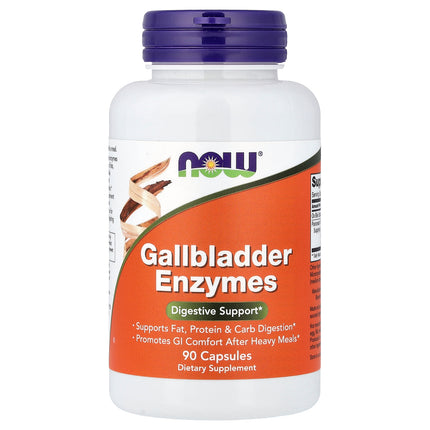 NOW Foods Gallbladder Enzymes 90 capsules bottle, front of pack