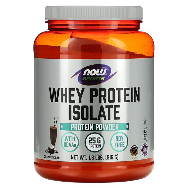 NOW Foods Whey Protein Isolate Creamy Chocolate 816g - Front