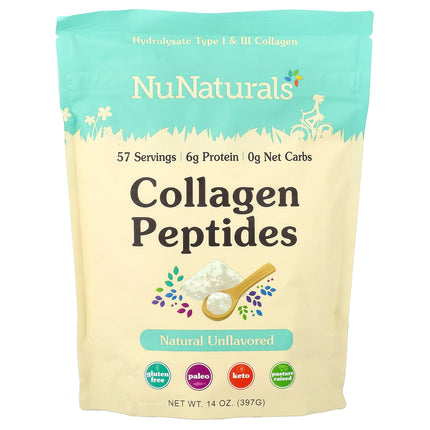 NuNaturals Collagen Peptides, Unflavoured - Front of pack