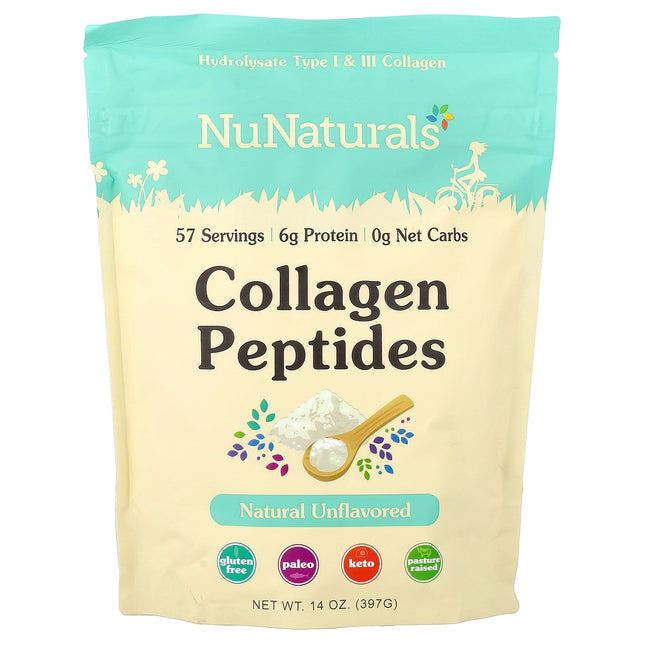NuNaturals Collagen Peptides, Unflavoured - Front of pack