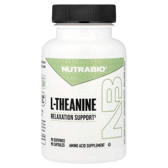 NutraBio L-Theanine, 90 Capsules (200 mg per Capsule) - product front
